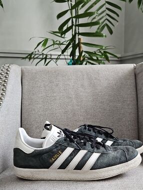 adidas Gazelle Suede Sneakers in Dark Green, White & Black
